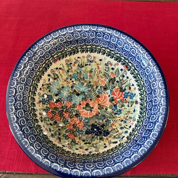 Polish Pottery Boleslawiec Poland Unikat Colander Berry Bowl - Picture 2 of 7